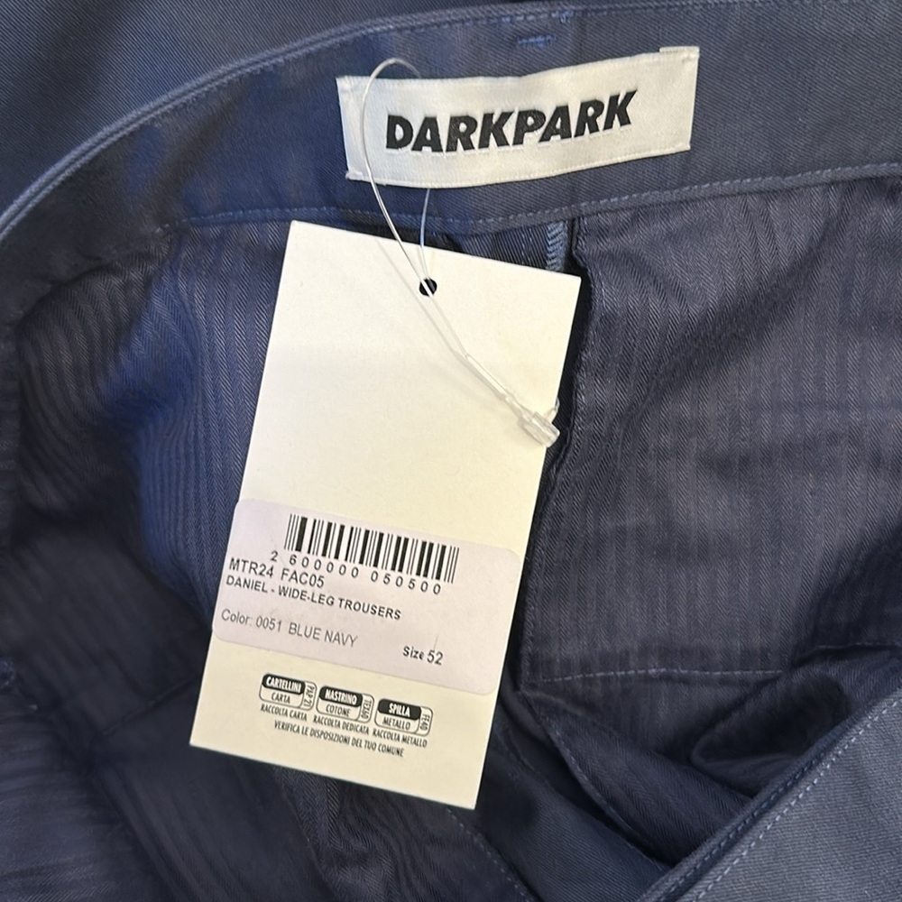 NWT DARKPARK Daniel Wide Leg Trousers in Blue Navy NEW FWRD CHAIN - Picture 14 of 14